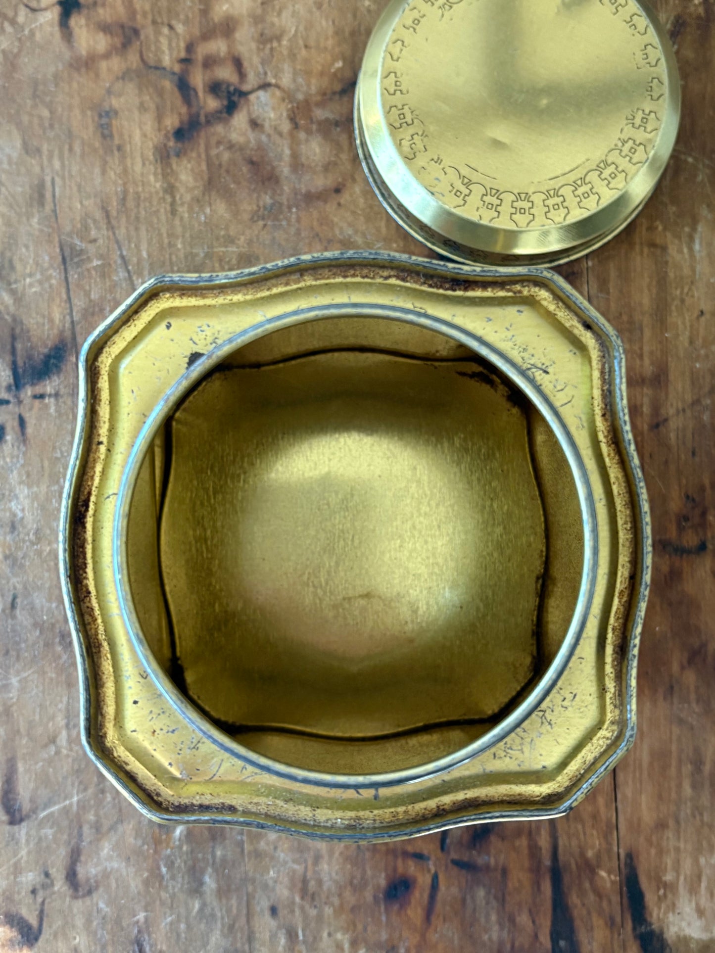 vintage English tea caddy tin