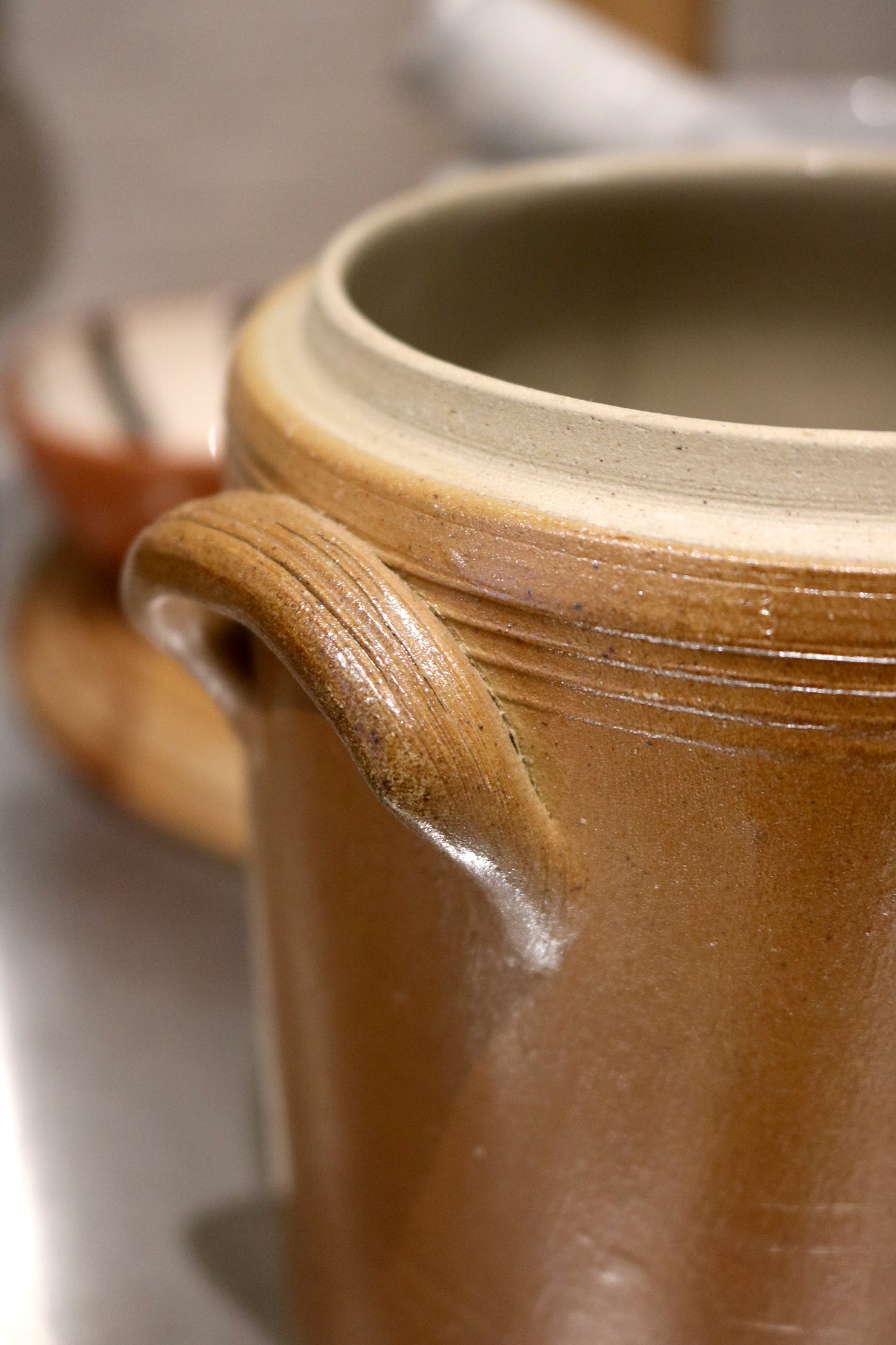 French stoneware crock with lid