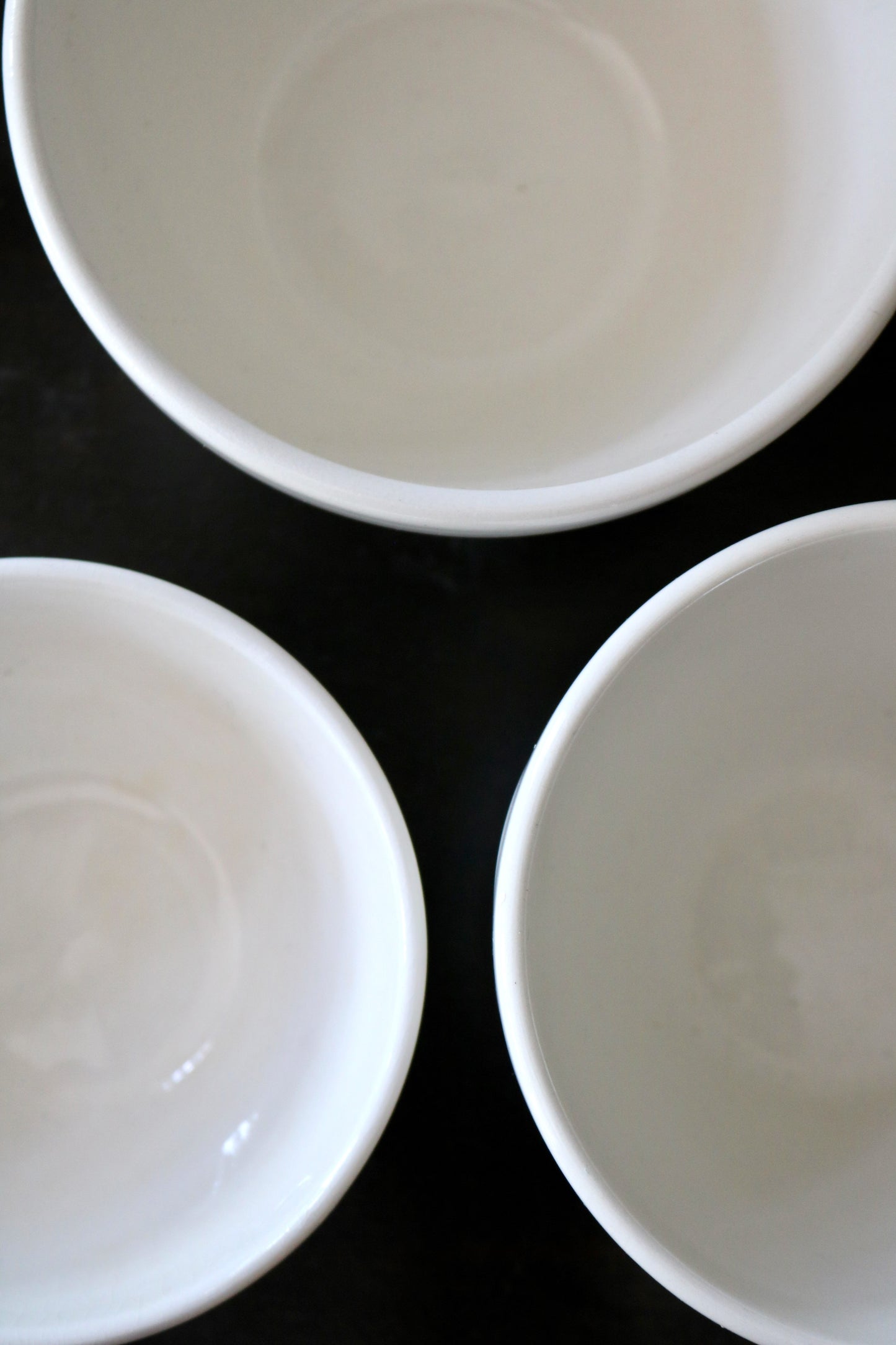 antique English ironstone pudding bowls, set of 3