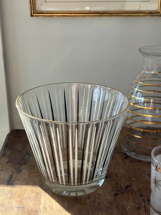 vintage mid century glass ice bucket