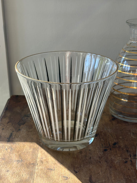 vintage mid century glass ice bucket