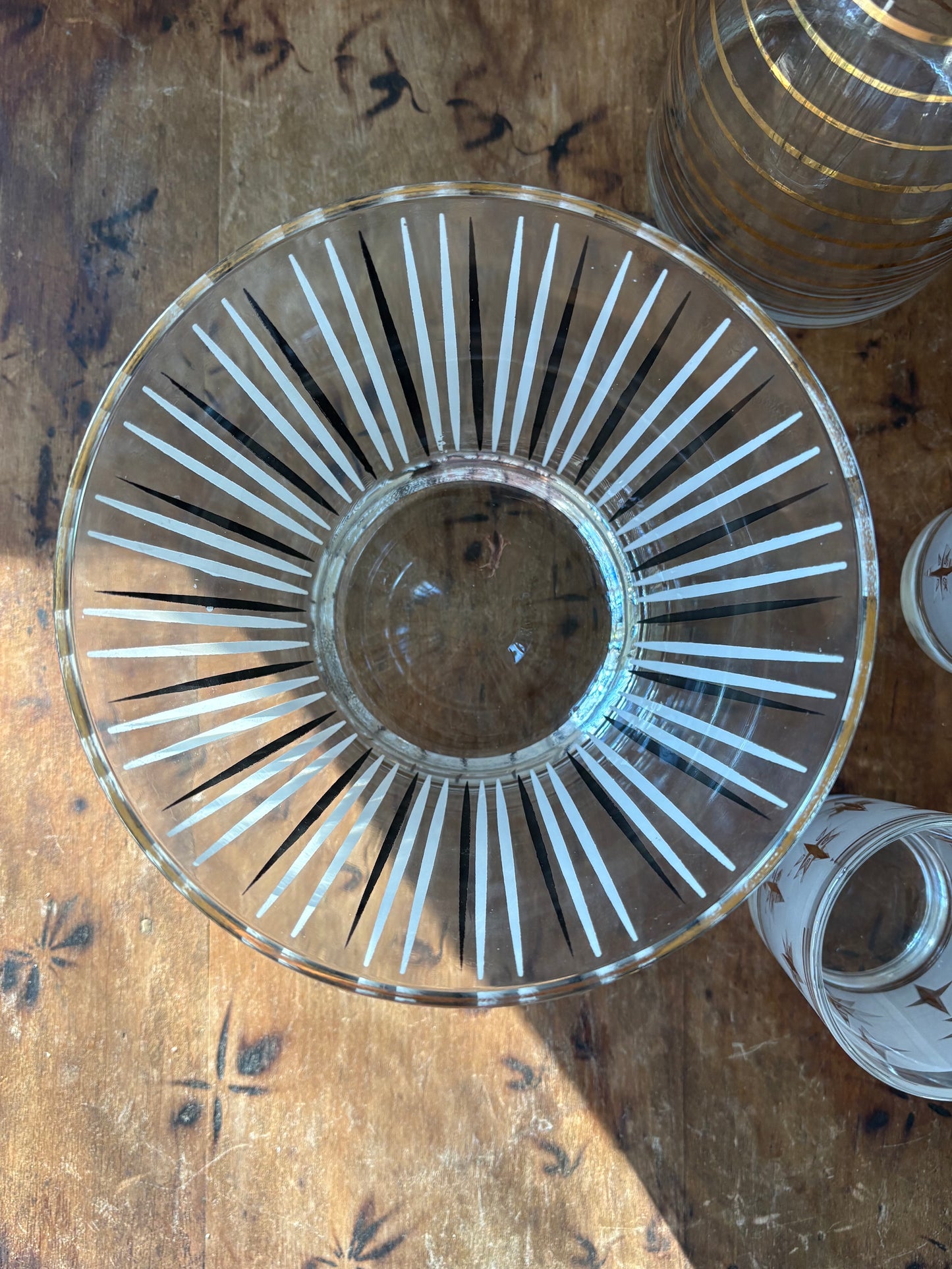 vintage mid century glass ice bucket