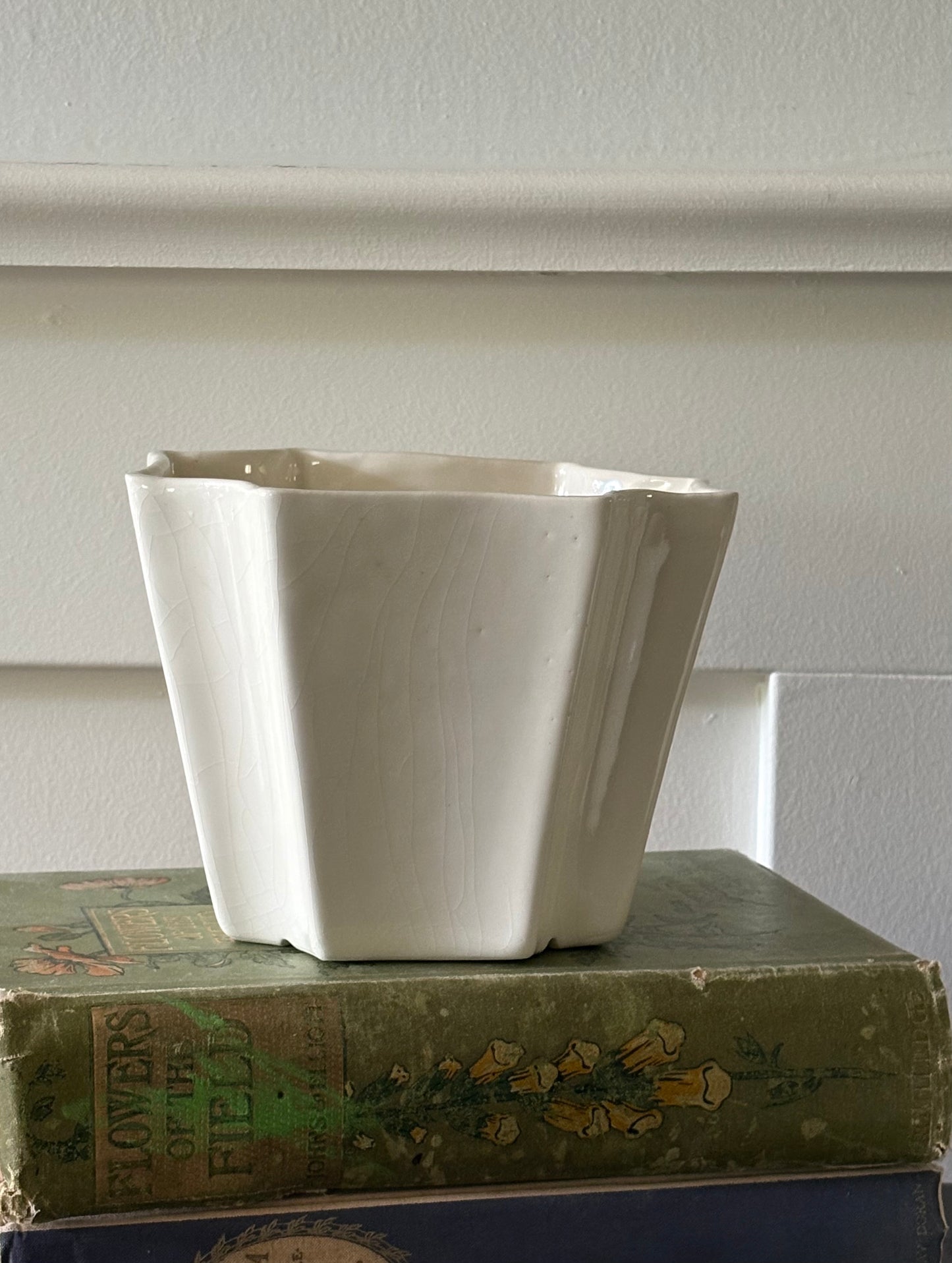 vintage glazed creamware planter