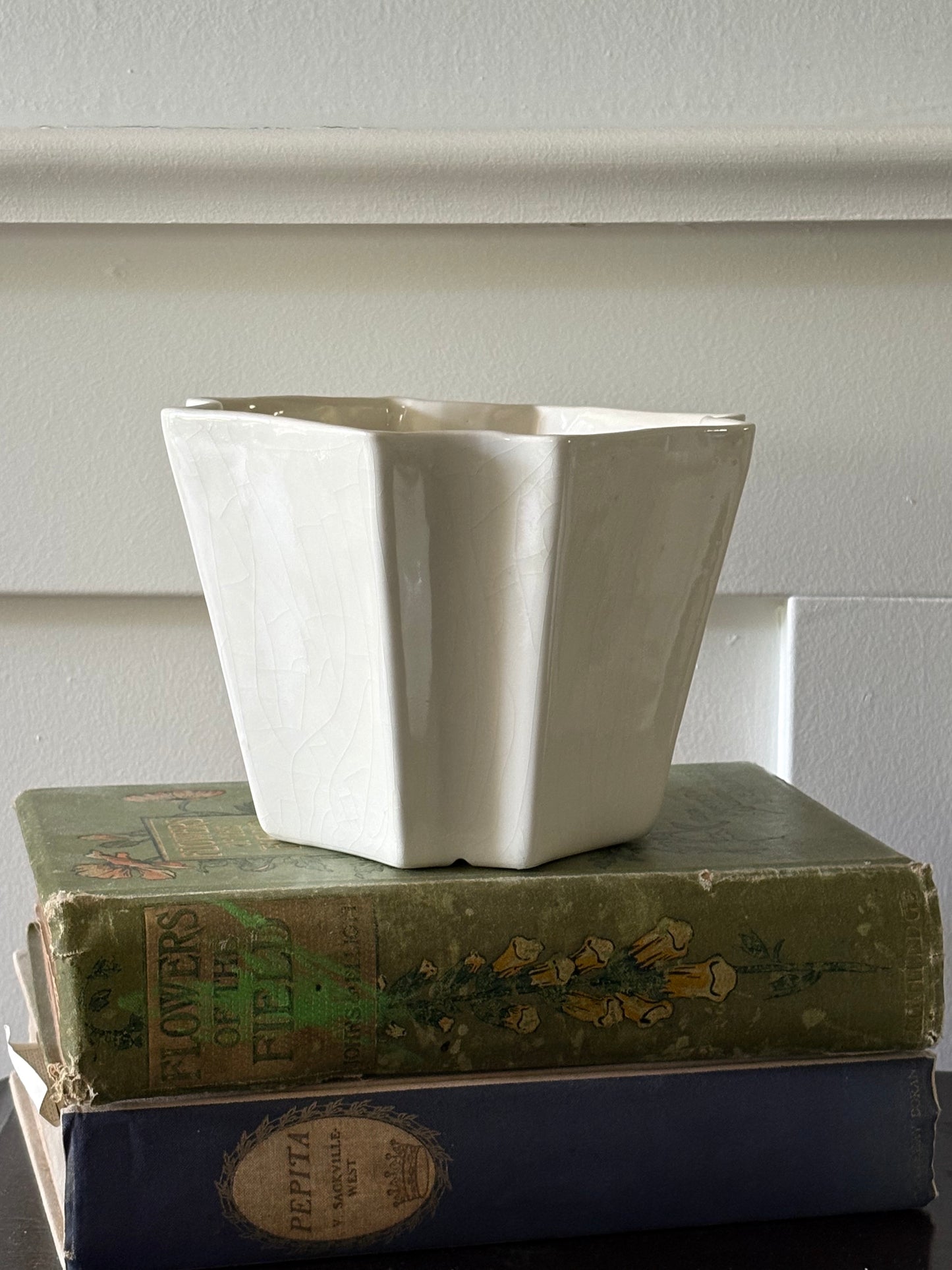 vintage glazed creamware planter