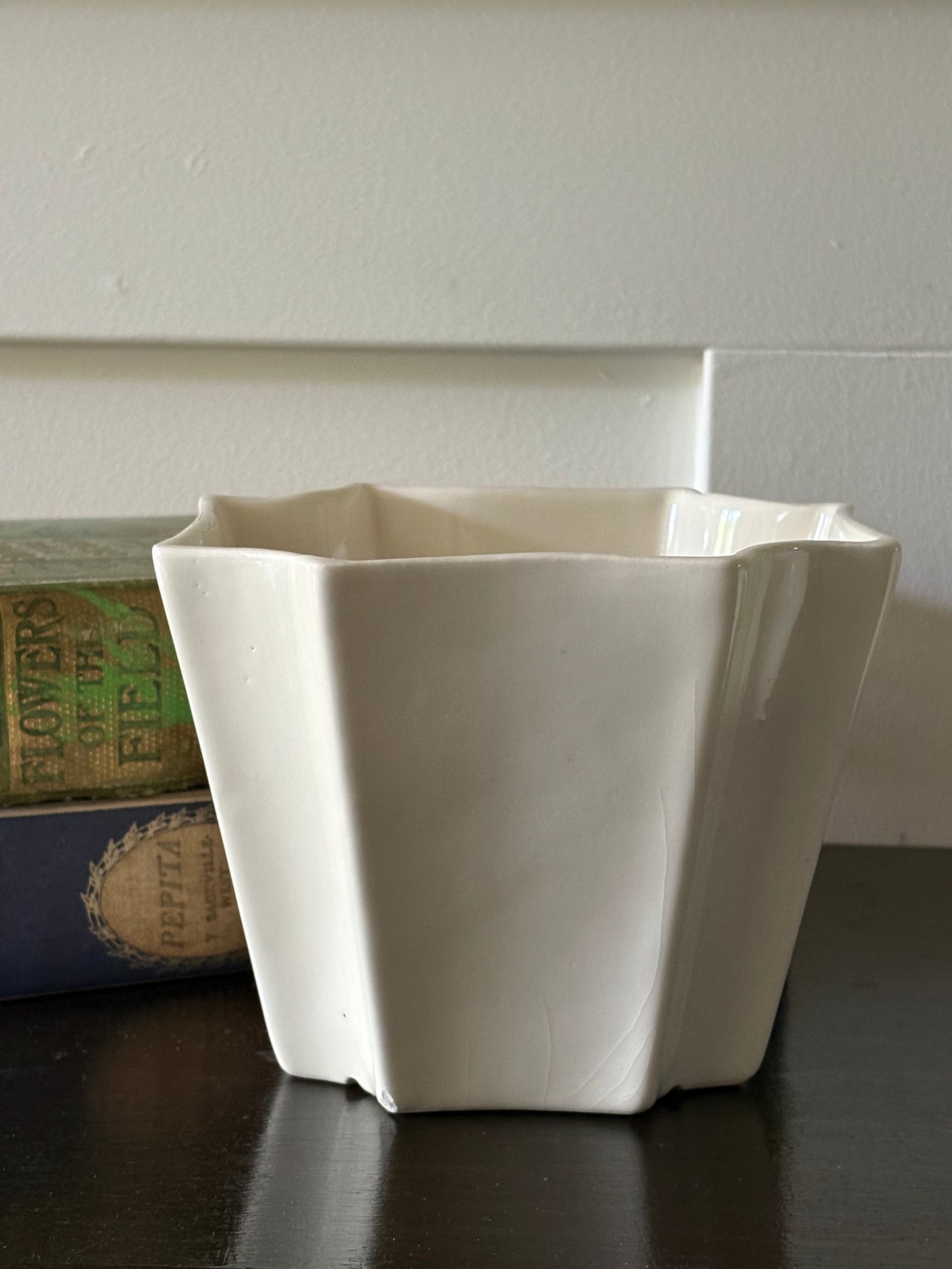 vintage glazed creamware planter