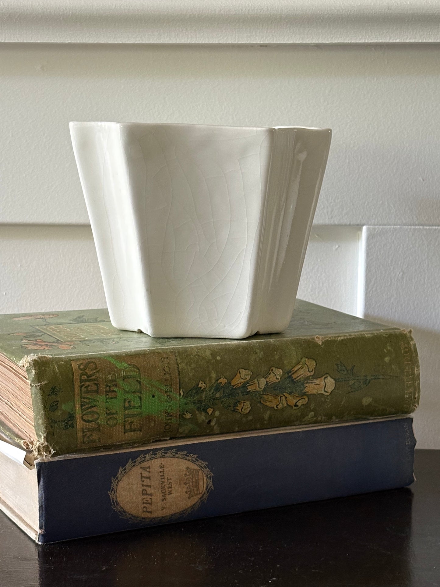vintage glazed creamware planter