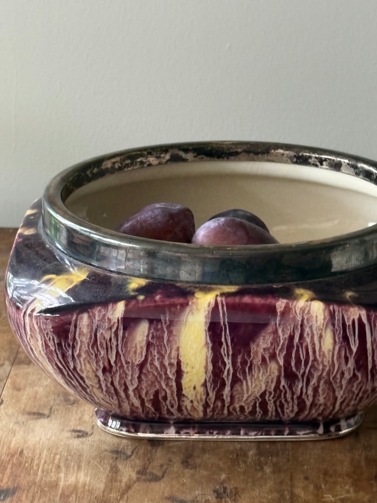 Vintage mid century drip glaze ceramic bowl 'Viking' Grimwades Ltd.