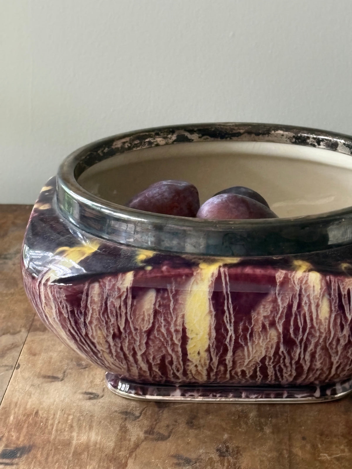 Vintage mid century drip glaze ceramic bowl 'Viking' Grimwades Ltd.
