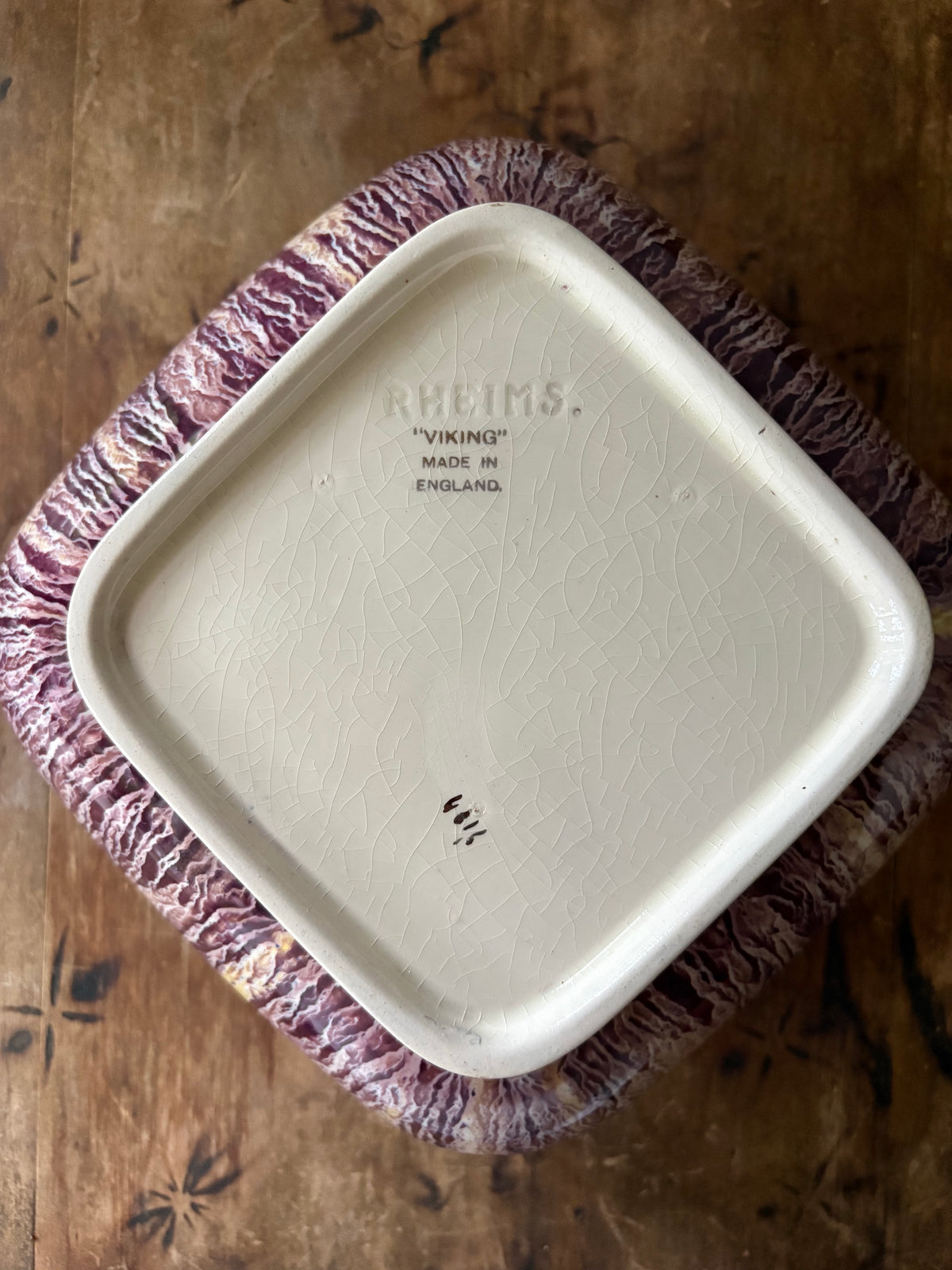 Vintage mid century drip glaze ceramic bowl 'Viking' Grimwades Ltd.