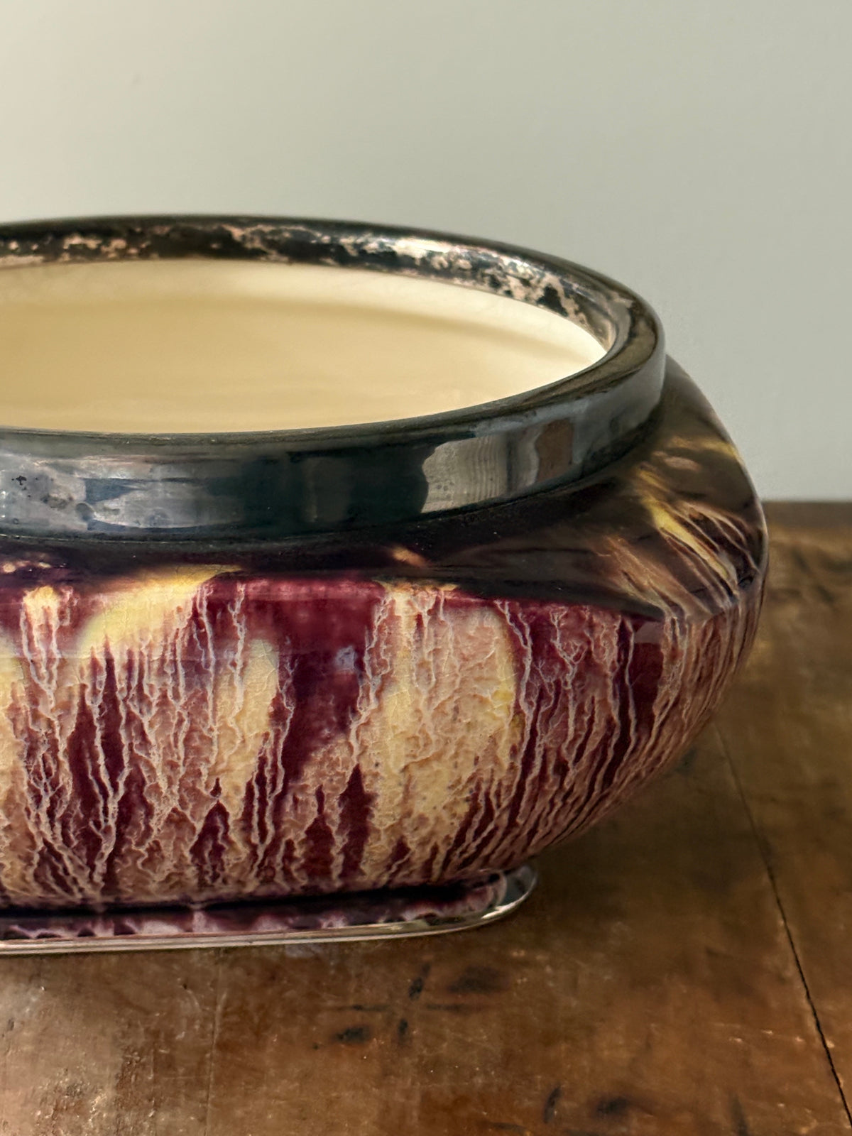 Vintage mid century drip glaze ceramic bowl 'Viking' Grimwades Ltd.