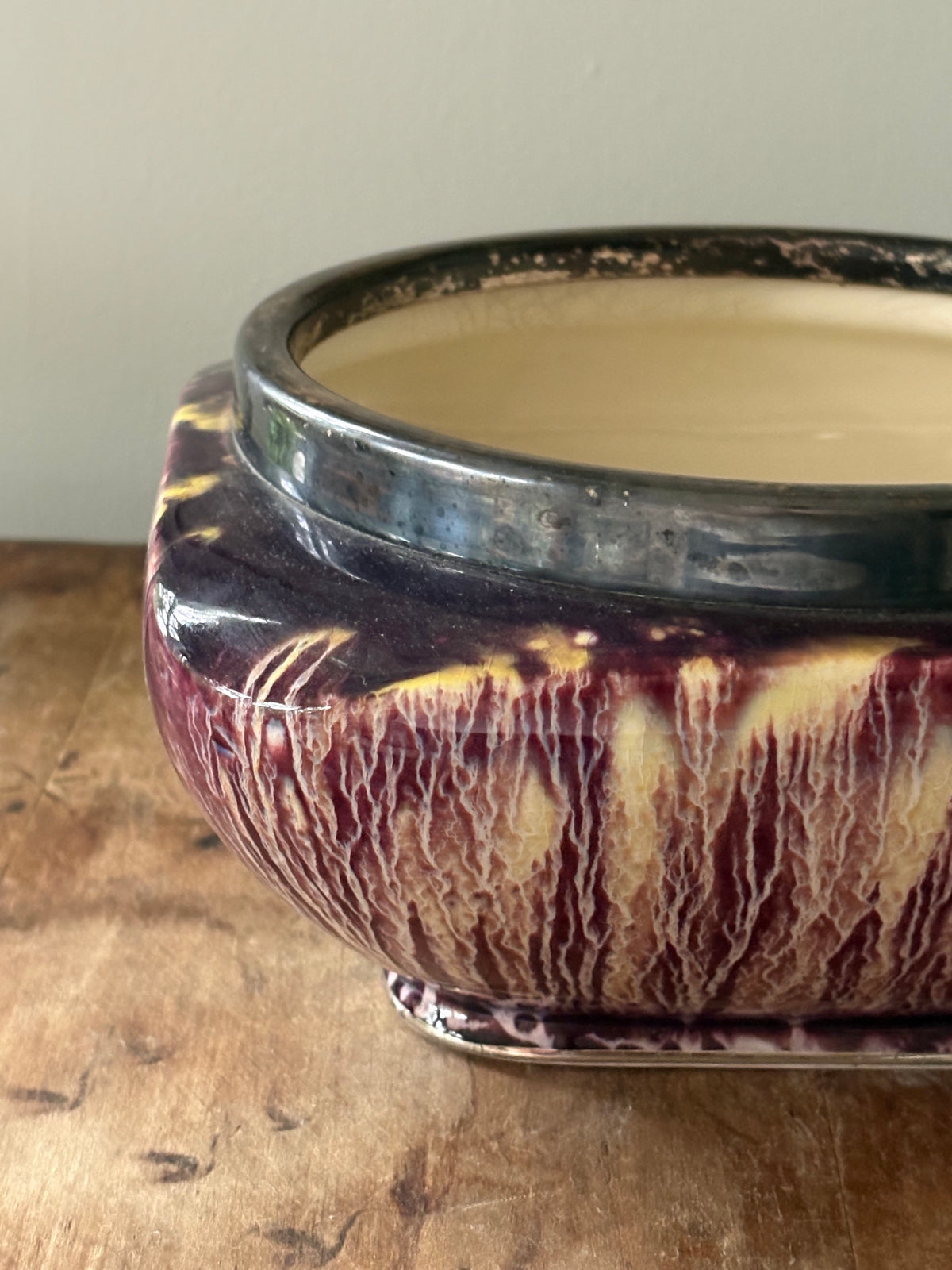 Vintage mid century drip glaze ceramic bowl 'Viking' Grimwades Ltd.