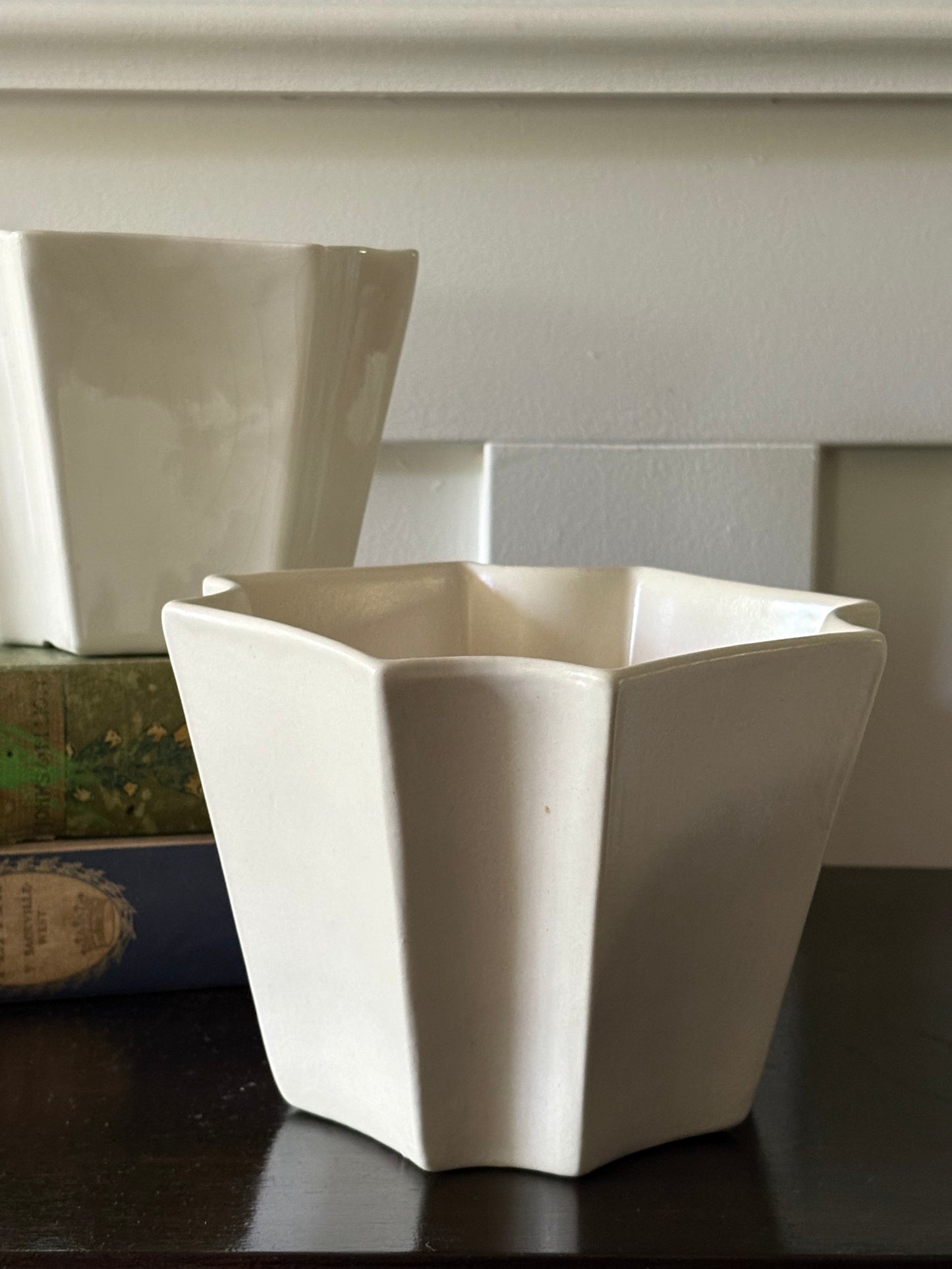 vintage creamware Haeger plant pot