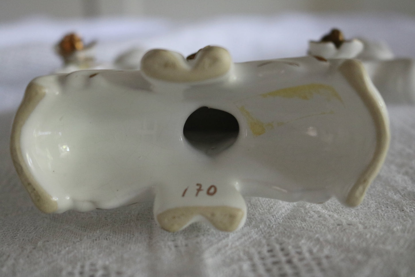 vintage Rococo style porcelain candelabra