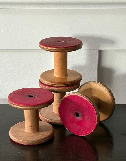 vintage wooden industrial bobbins / spools