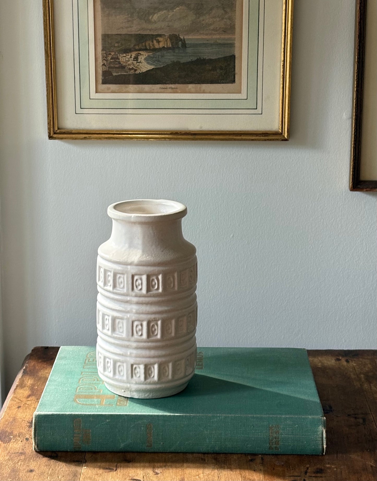 vintage mid century white Scheurich vase West Germany