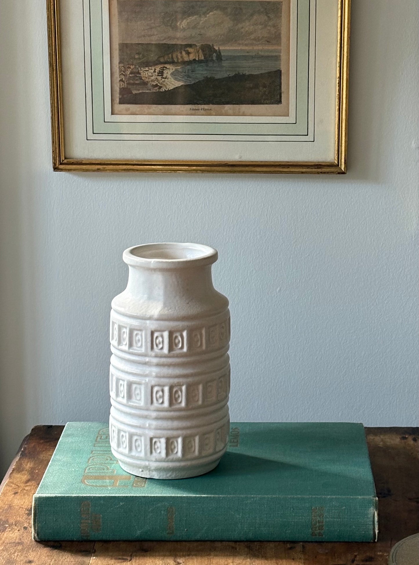 vintage mid century white Scheurich vase West Germany