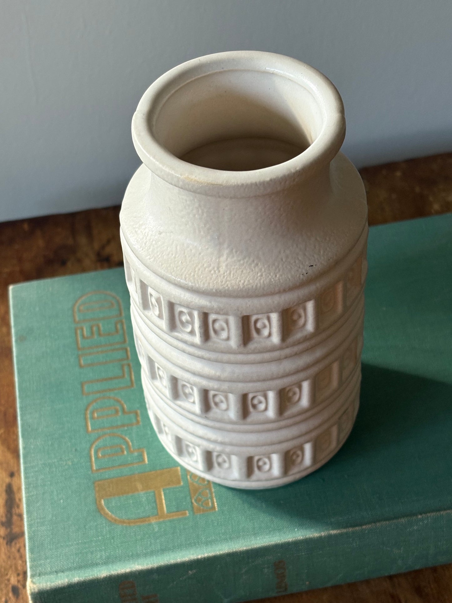 vintage mid century white Scheurich vase West Germany