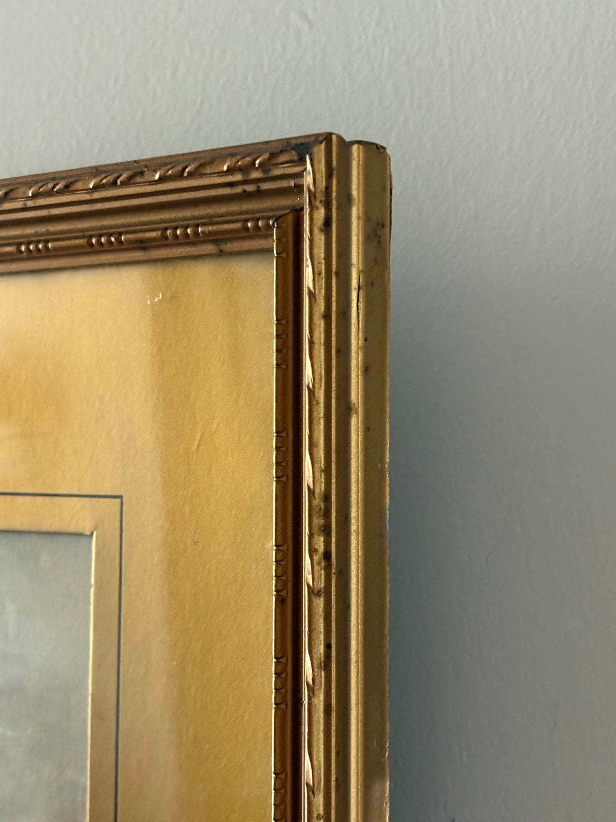 Vintage art print Windsor, England in gold wood frame