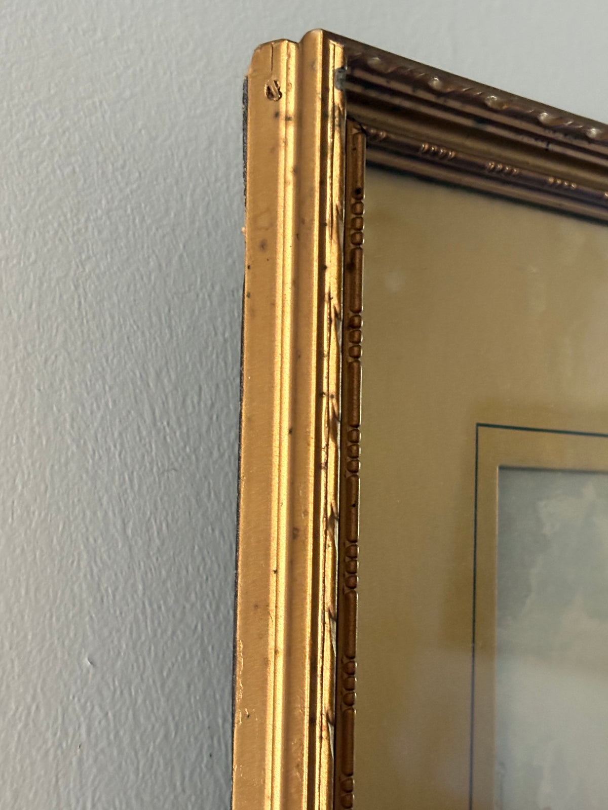 Vintage art print Windsor, England in gold wood frame