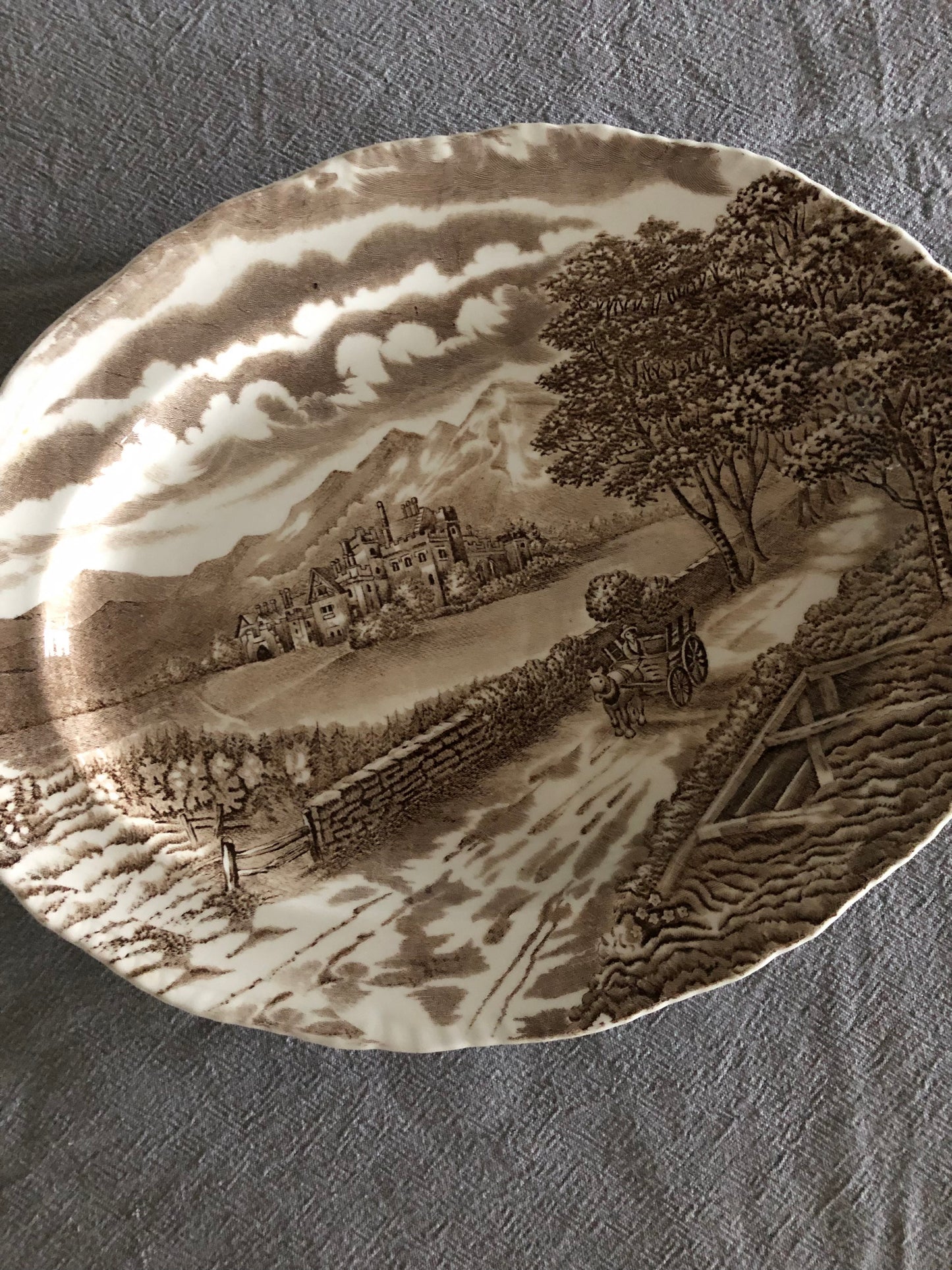 brown Wood & Sons Westmorland pattern transferware platter