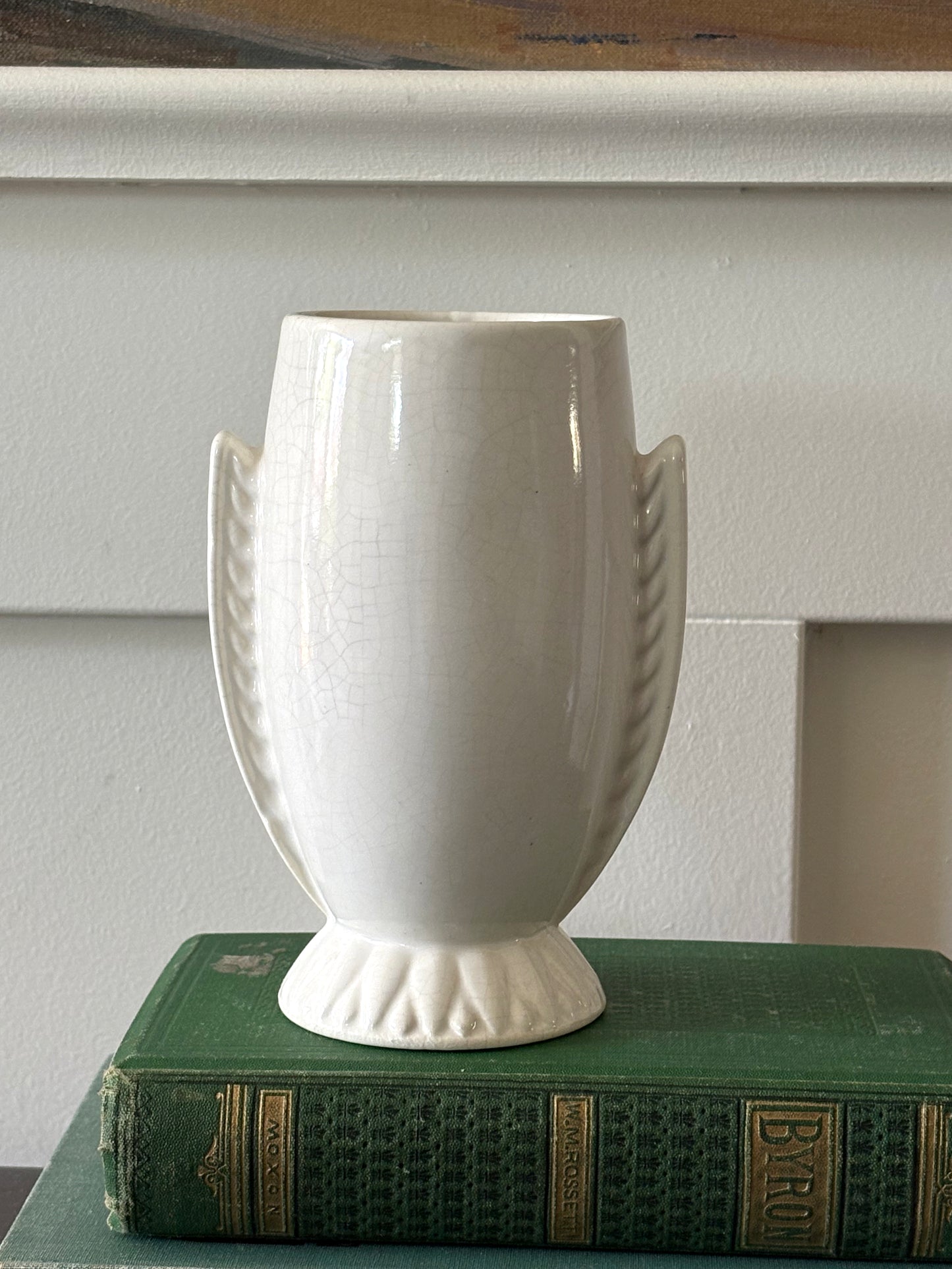vintage white Art Deco vase