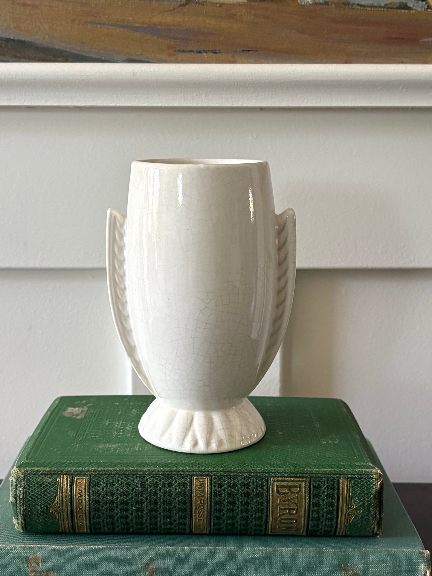 vintage white Art Deco vase