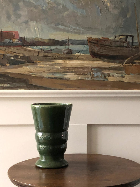 vintage green Haeger vase