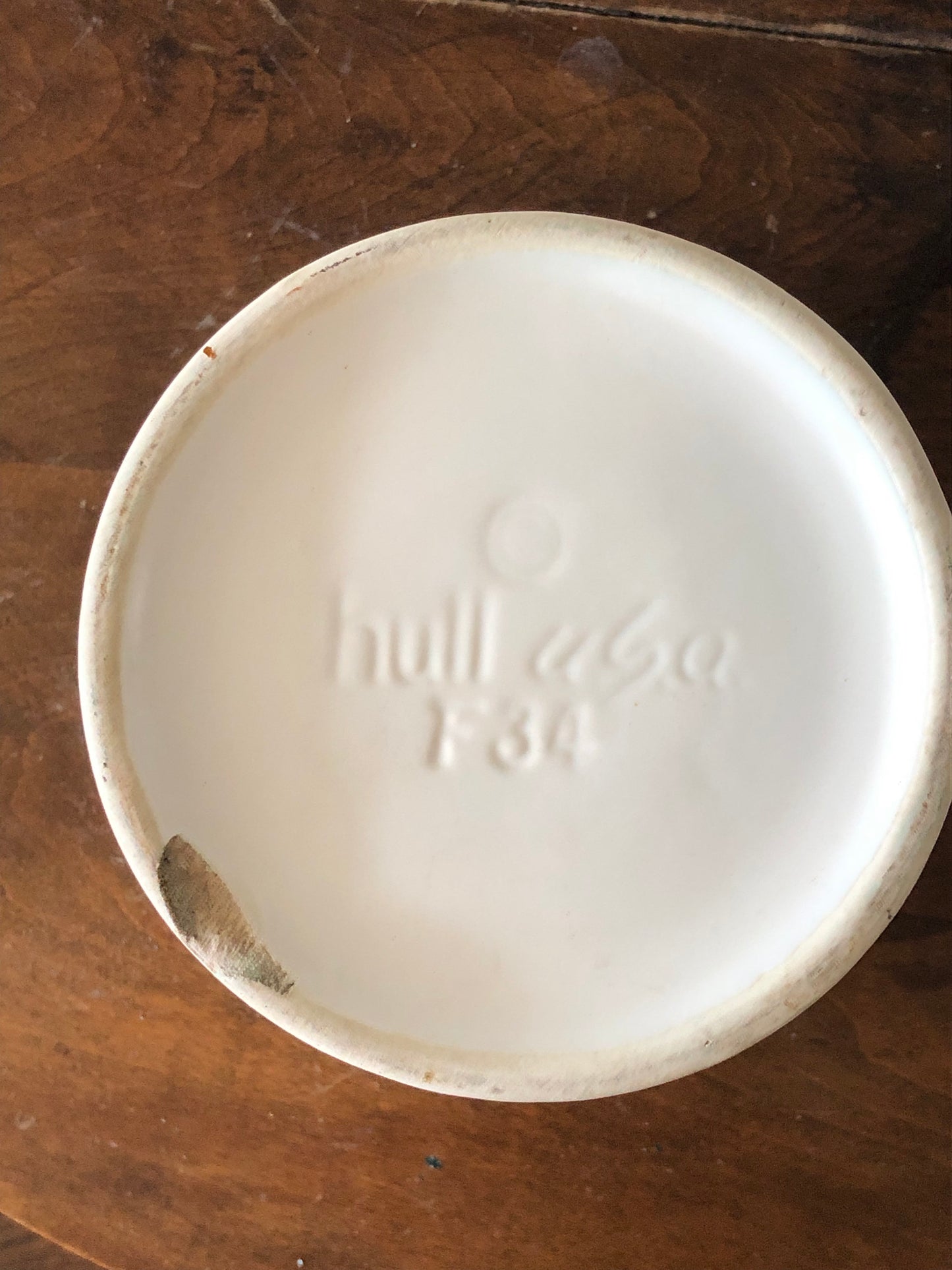 vintage cream ceramic planter by Hull Pottery
