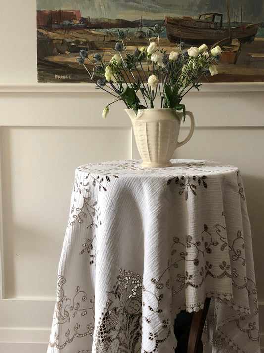 vintage cotton "lace" tablecloth