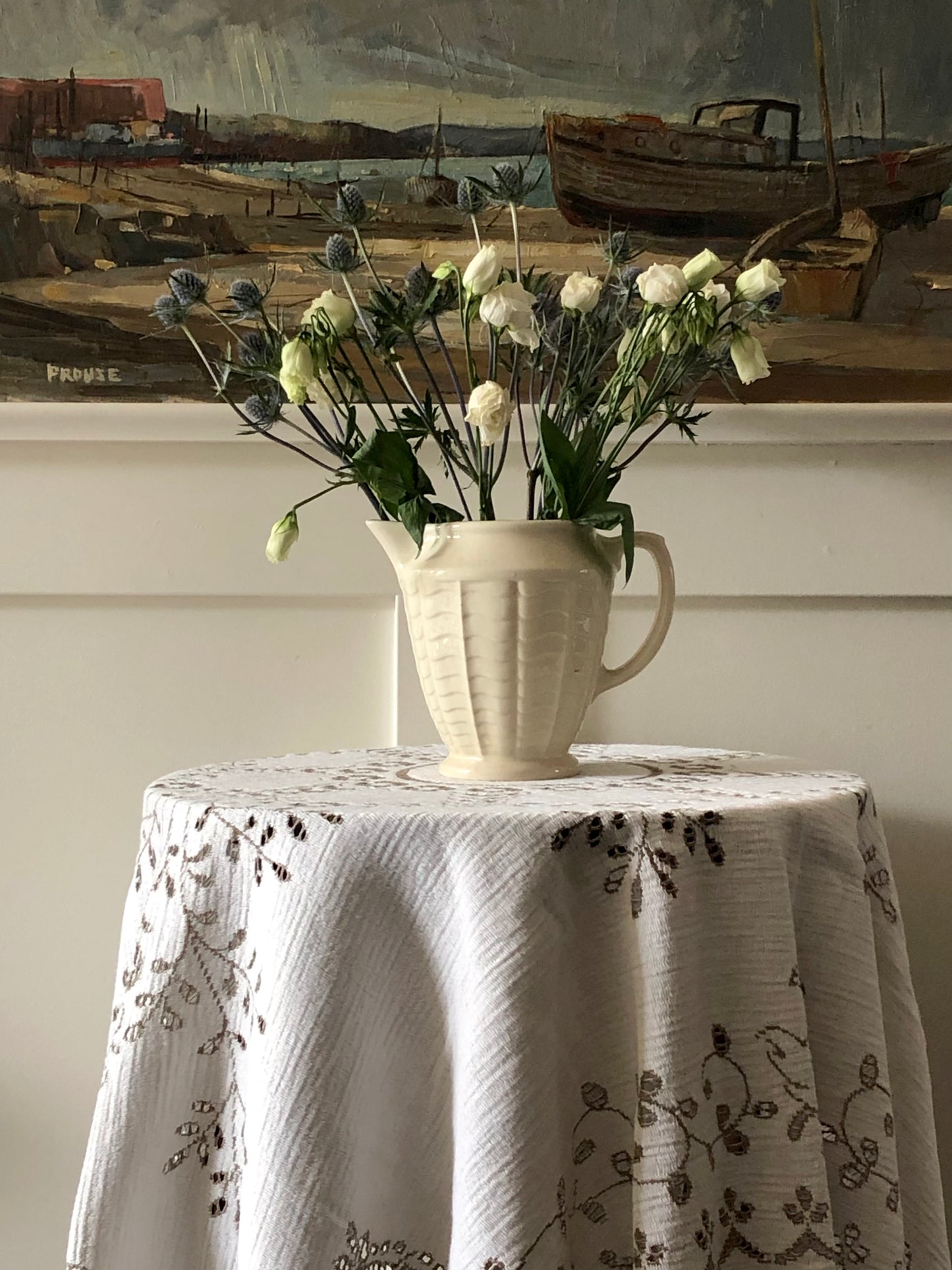vintage cotton "lace" tablecloth