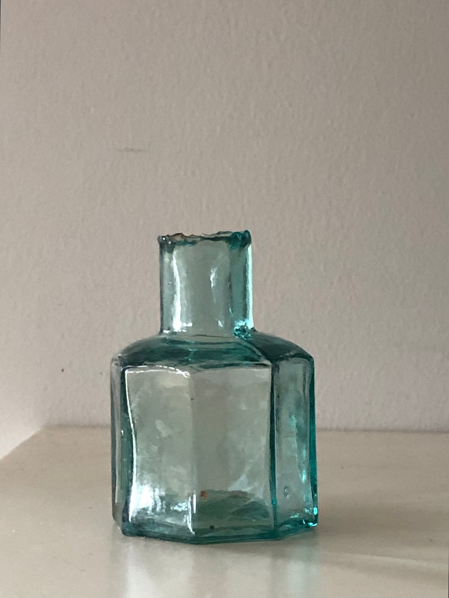 antique Victorian glass ink bottle