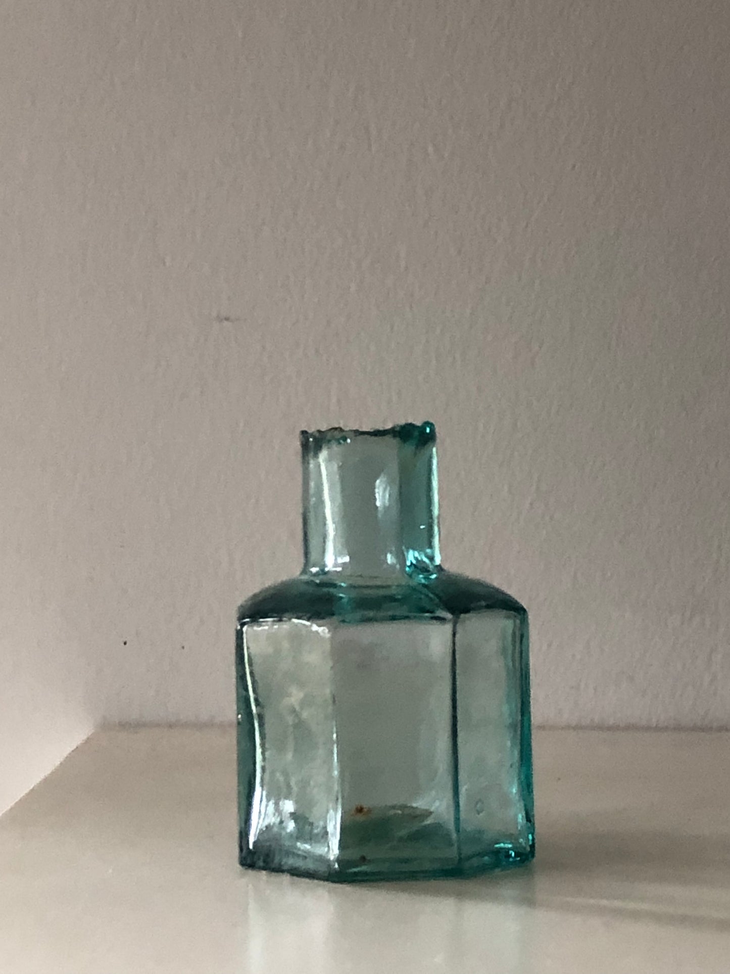 antique Victorian glass ink bottle
