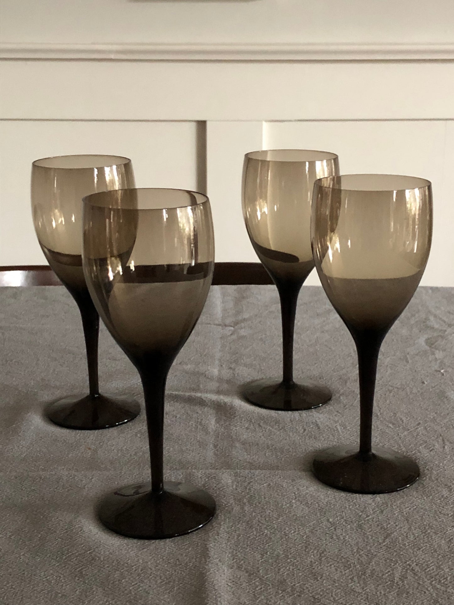 vintage smoke stemmed wine glasses - local pickup or delivery only